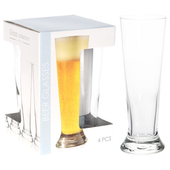 Čaše za pivo, staklene, zapremnine cca 370 ml
