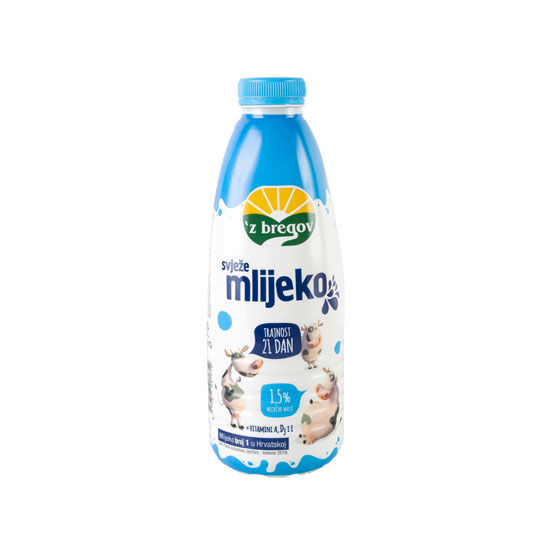 Svježe mlijeko, 1,5% m.m.