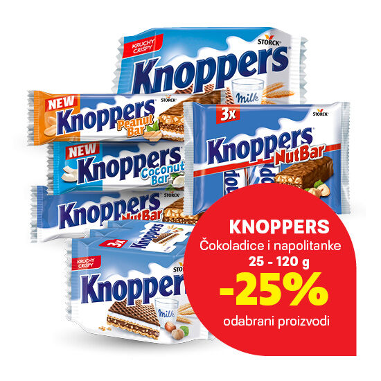 Sniženje Knoppers čokoladica i napolitanki