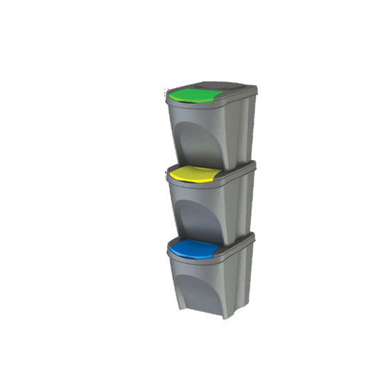 Kanta za odvajanje otpada, plastična, zapremnine 3x25 L