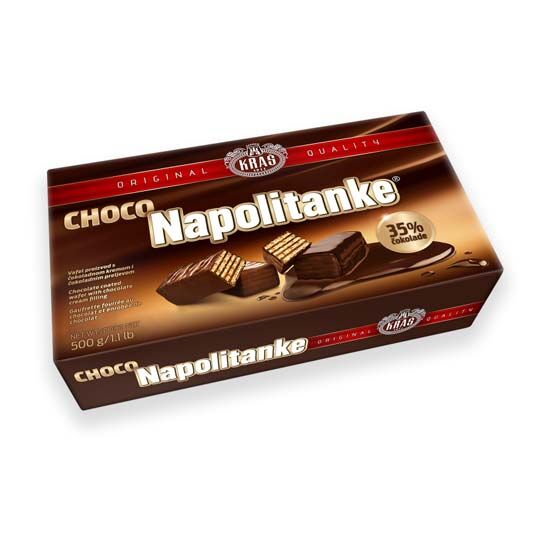 Napolitanke, prelivene čokoladom