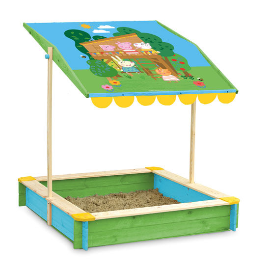Peppa Pig pješčanik s nadstrešnicom, podesiva visina krova do  maximalno 118 cm