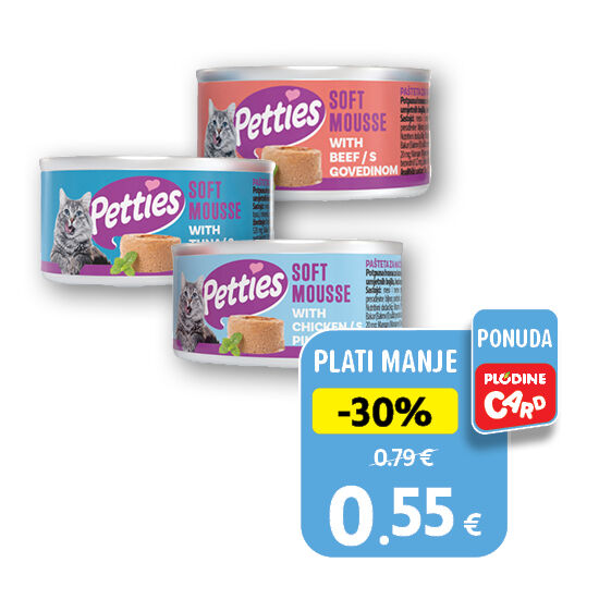 Mousse za mačke, piletina, govedina ili tuna