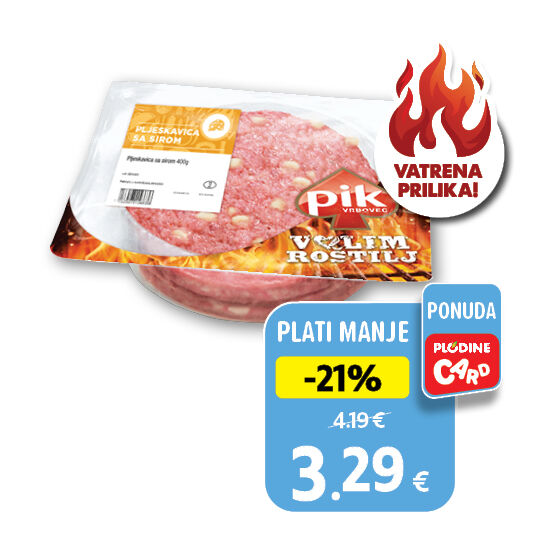 Svježa pljeskavica sa sirom