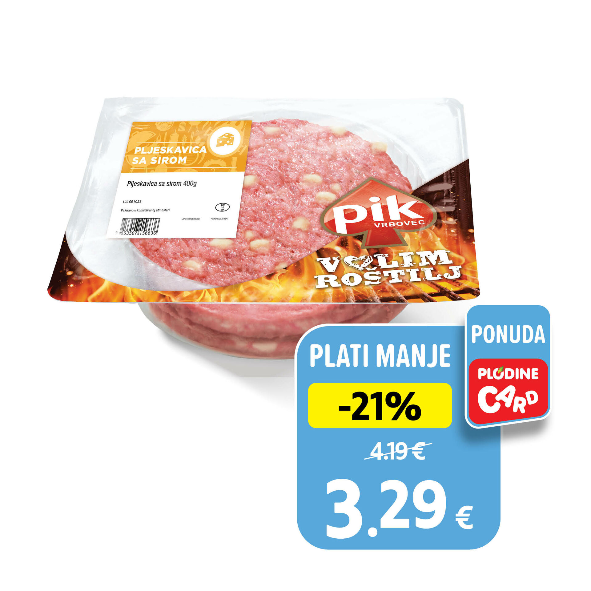 Pljeskavica sa sirom 400 g