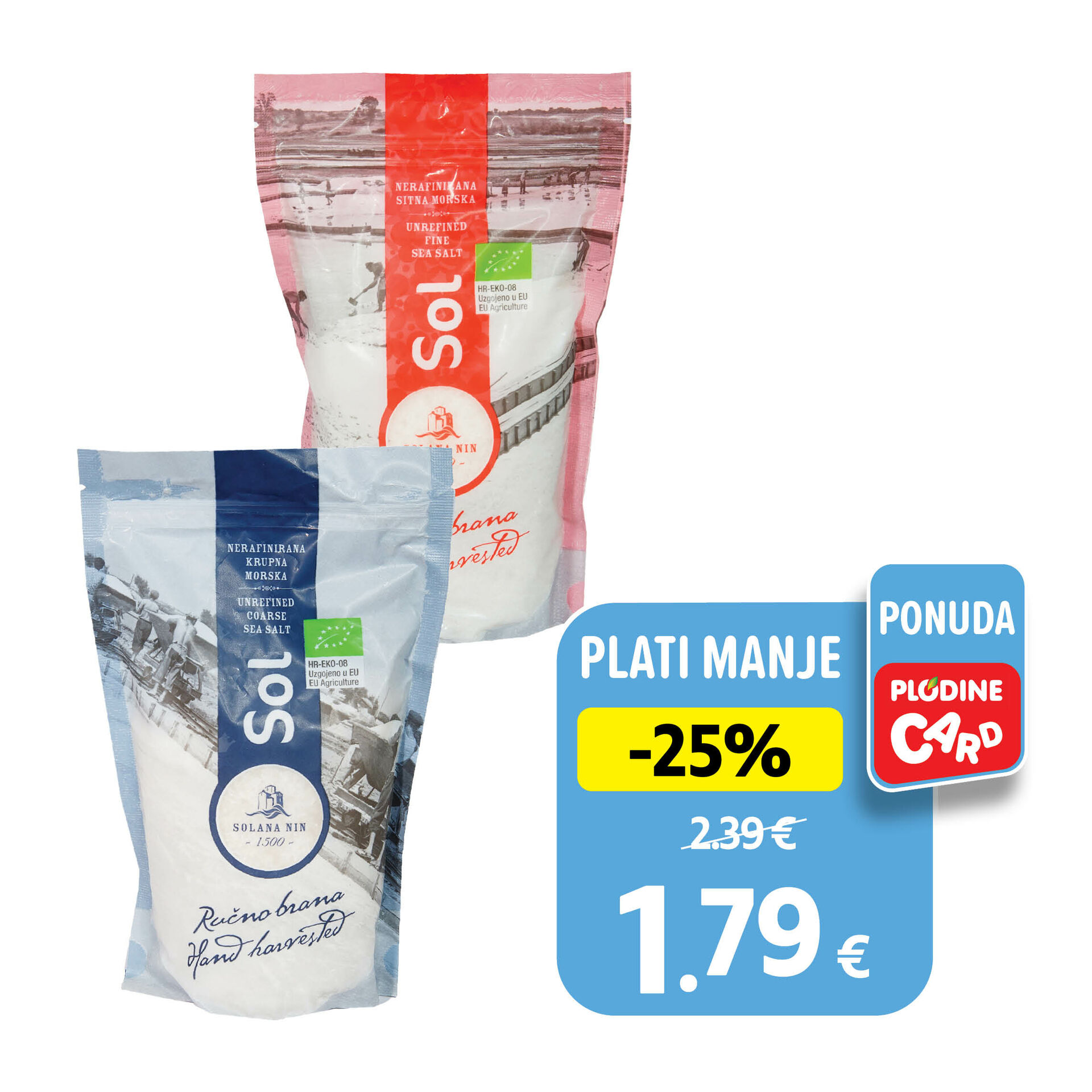 Morska sol bio, sitna ili gruba 600 g