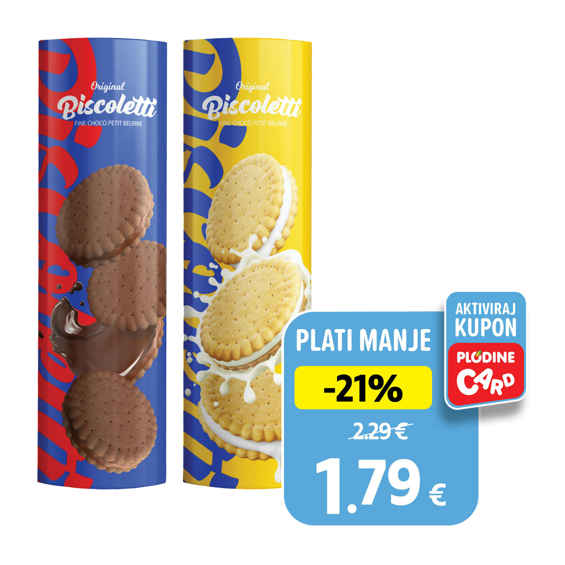 Keksi duo, čokolada ili vanilija 500 g