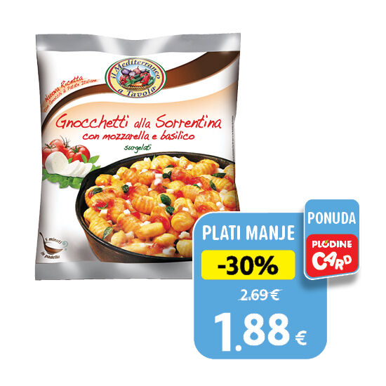 Njoki, s mozzarellom i bosiljkom, smrznuto 500 g