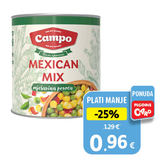 Mexican mix 300 g, *ocijeđene mase 280 g