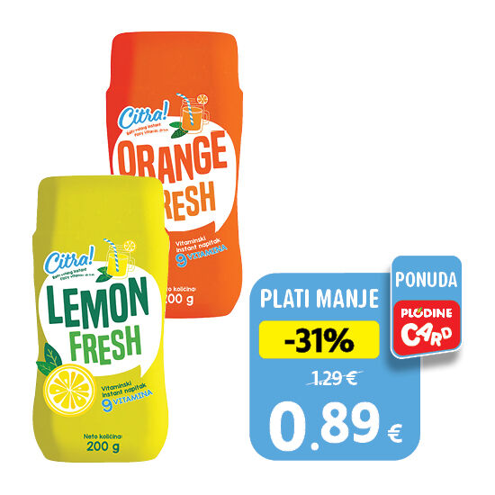 Instant vitaminski napitak, naranča ili limun 200 g