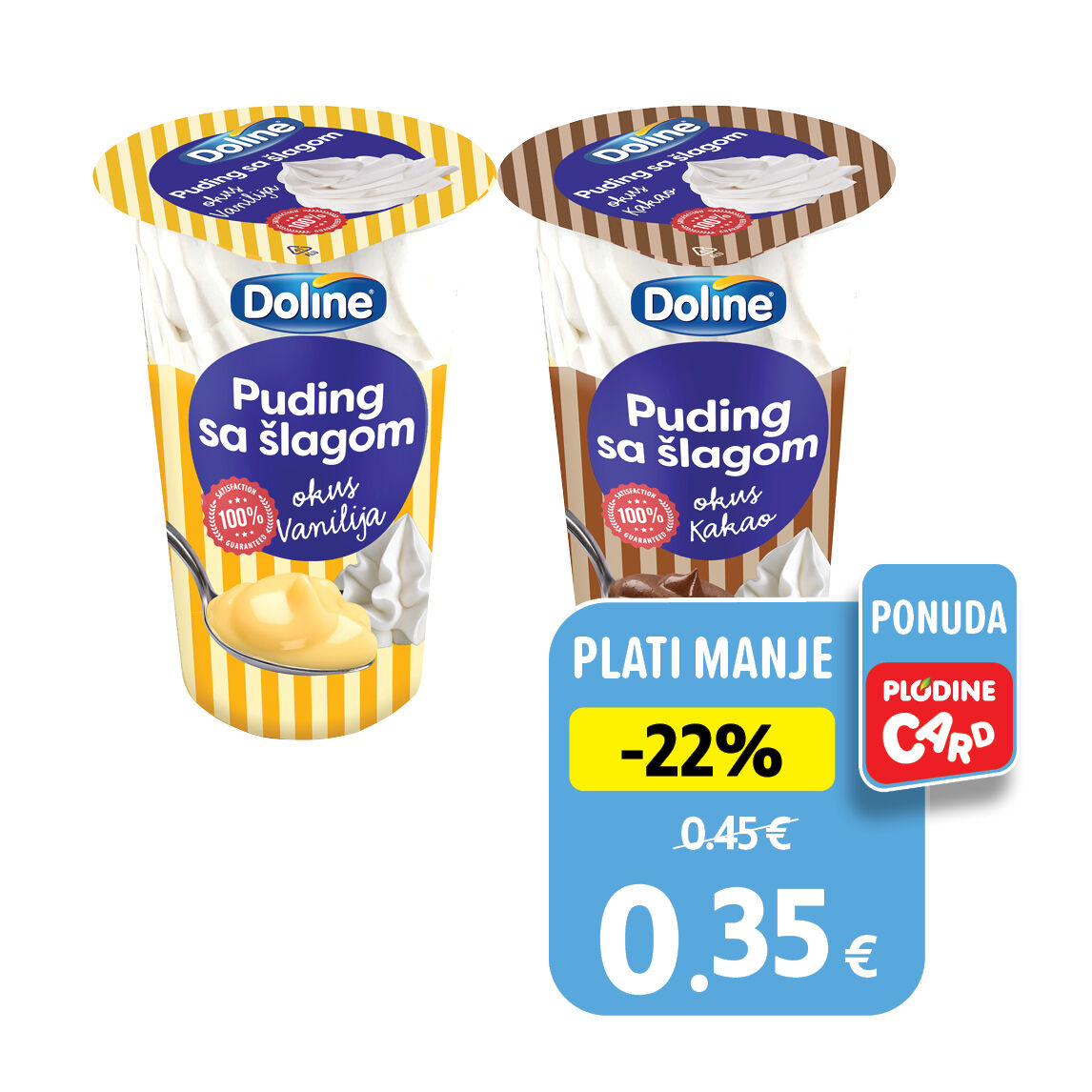 Puding, kakao sa šlagom ili vanilija sa šlagom