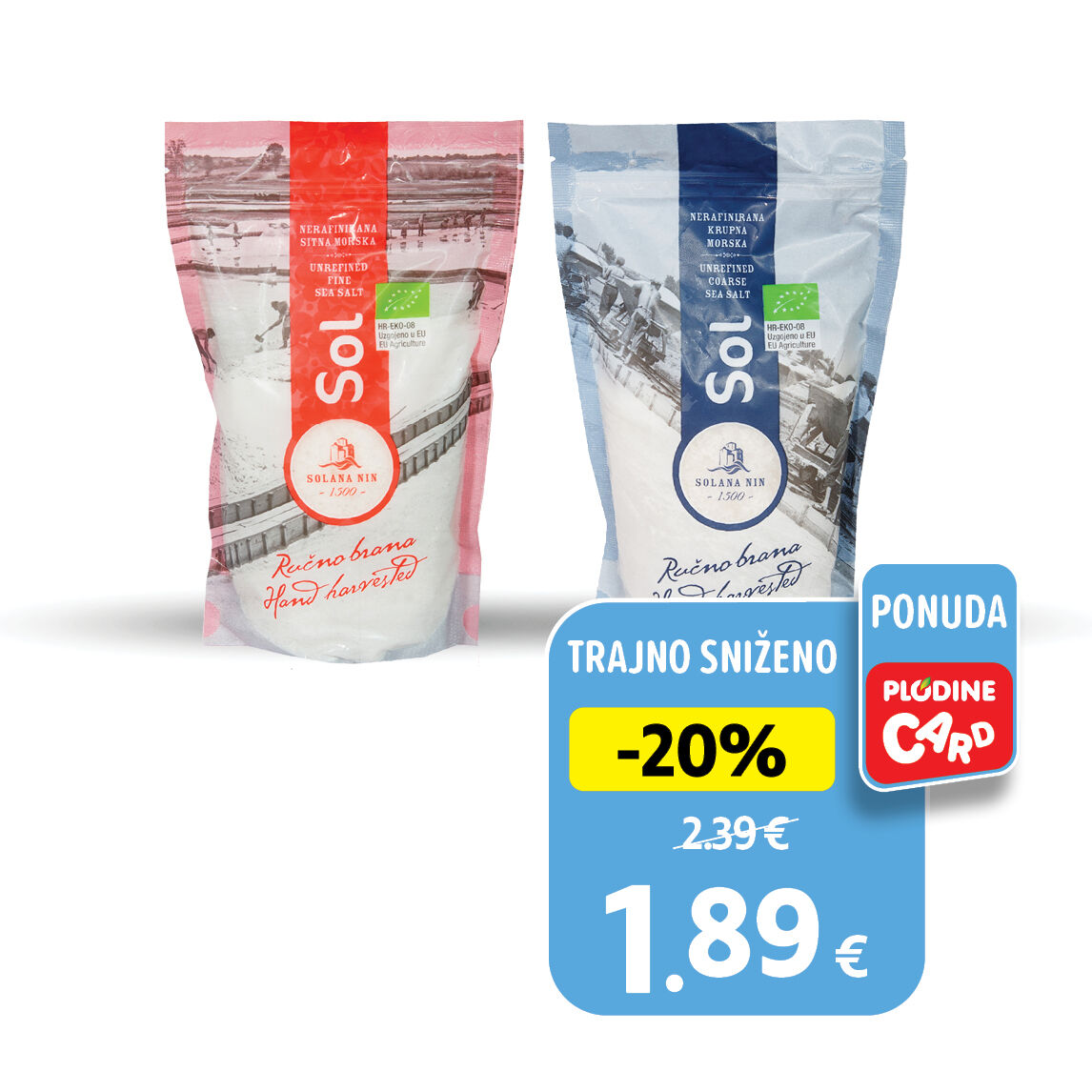 Morska sol bio, sitna ili gruba