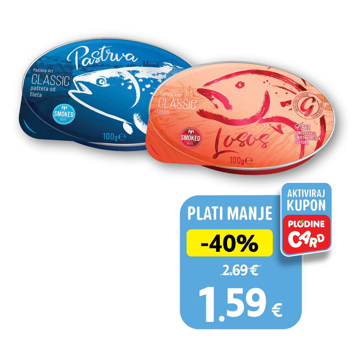 Pašteta, dimljeni losos ili pastrva