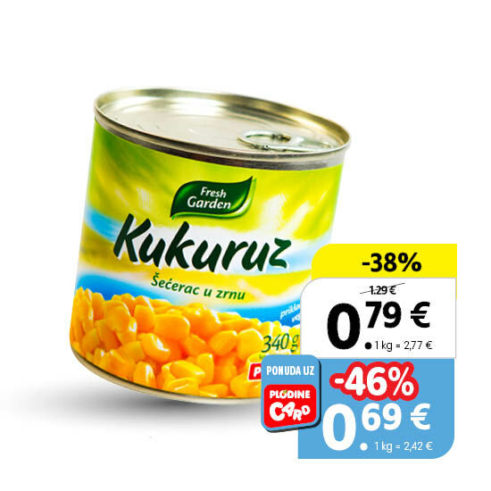 Kukuruz šećerac, *ocijeđena masa 285 g