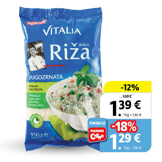 Riža, bijela dugo zrno