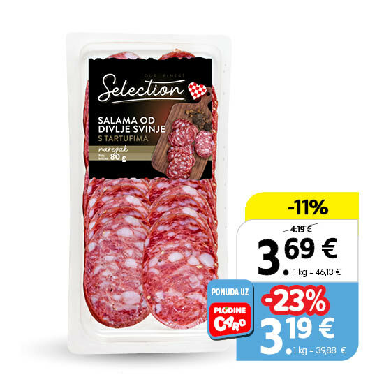 Salama od divlje svinje s tartufima, trajni narezak