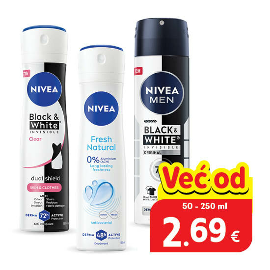 Deo, roll on ili stick, odabrane vrste