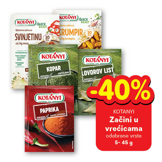 Začini u vrećici, odabrane vrste