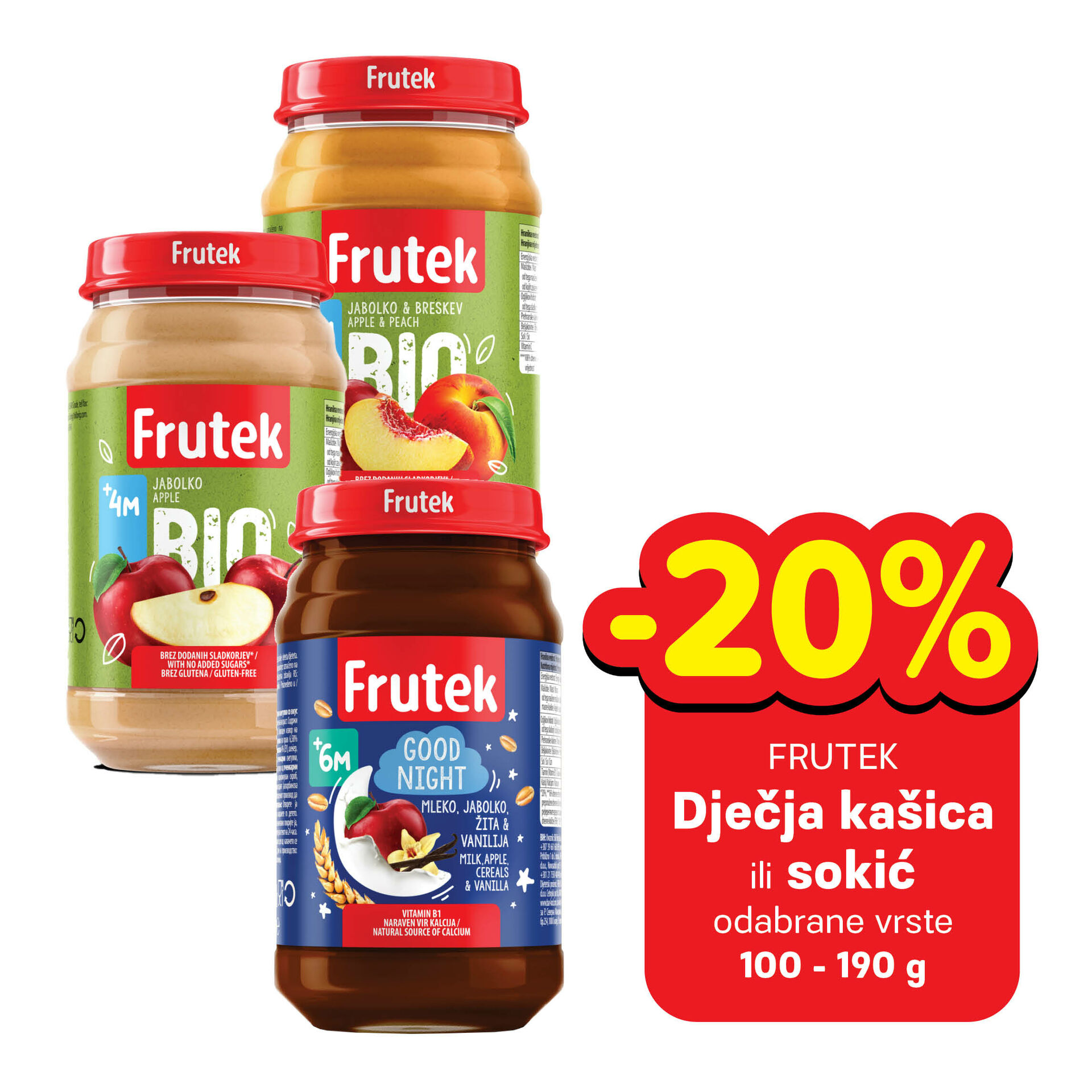 Dječja kašica ili sokić, odabrane vrste