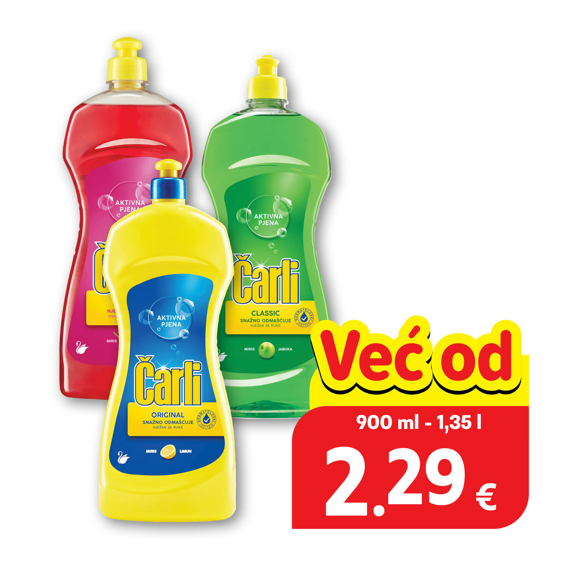 Deterdžent za ručno pranje posuđa, odabrane vrste