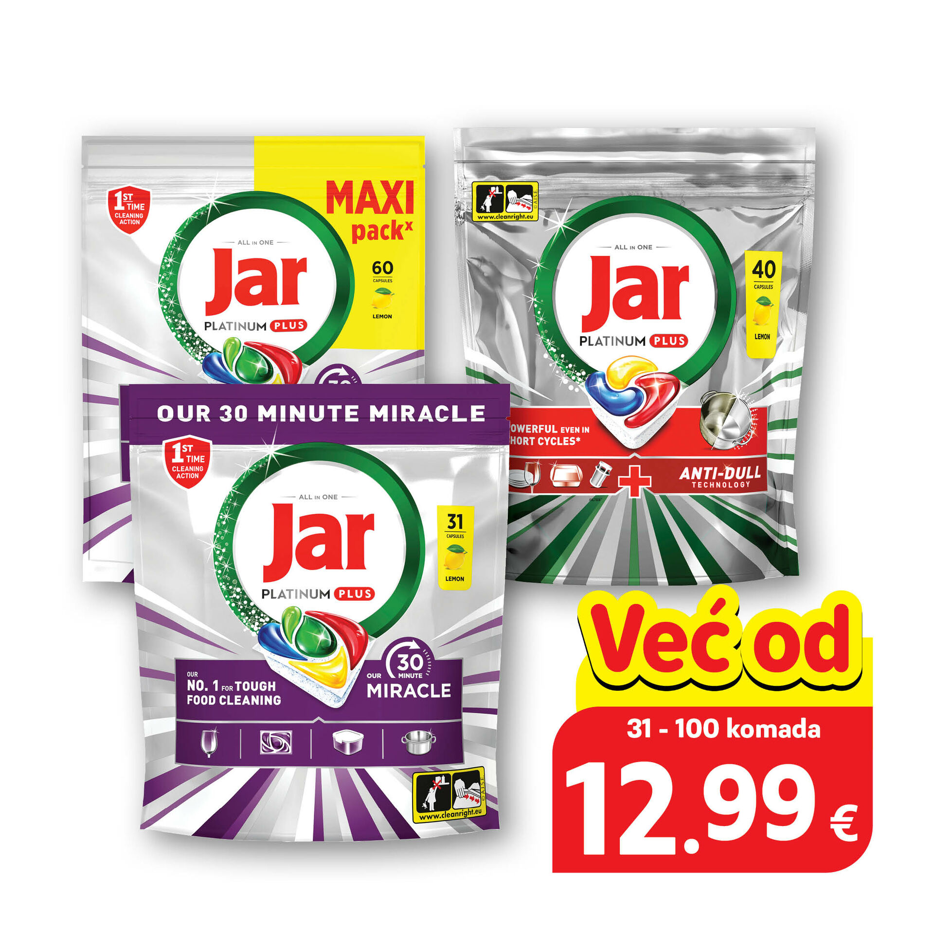 Tablete za strojno pranje suđa,odabrane vrste
