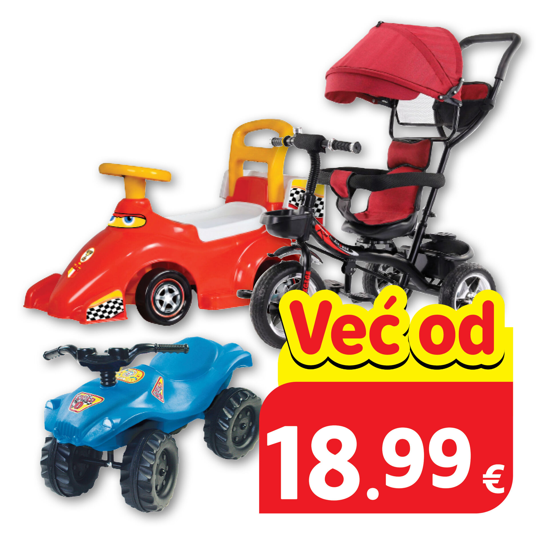 Bicikli bez pedala, tricikli, guralice, odabrani artikli