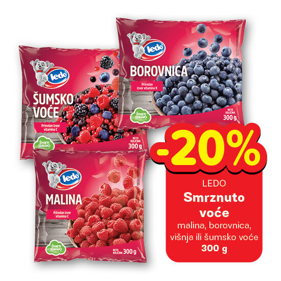 Smrznuto voće, odabrane vrste